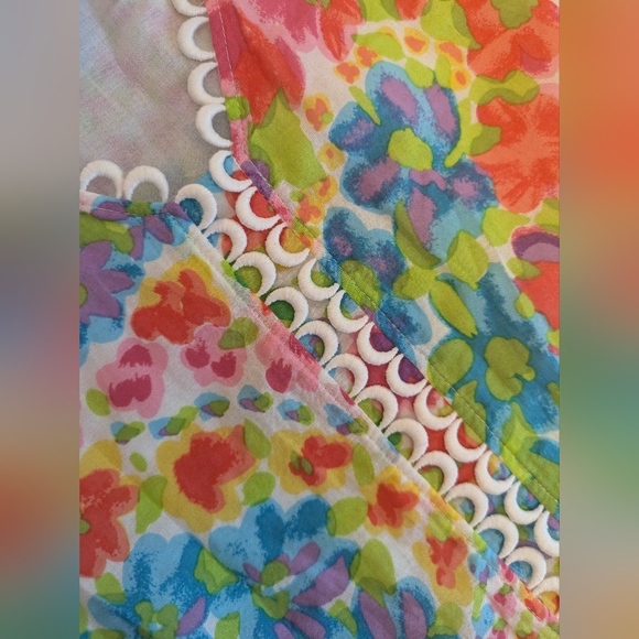 Talbot's Watercolor Floral and Lace Blouse - Picture 6 of 7